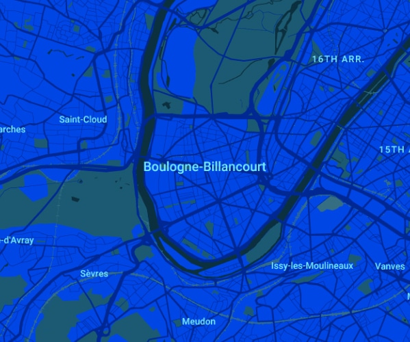 carte Urgences vétérinaires Boulogne-Billancourt (92100)