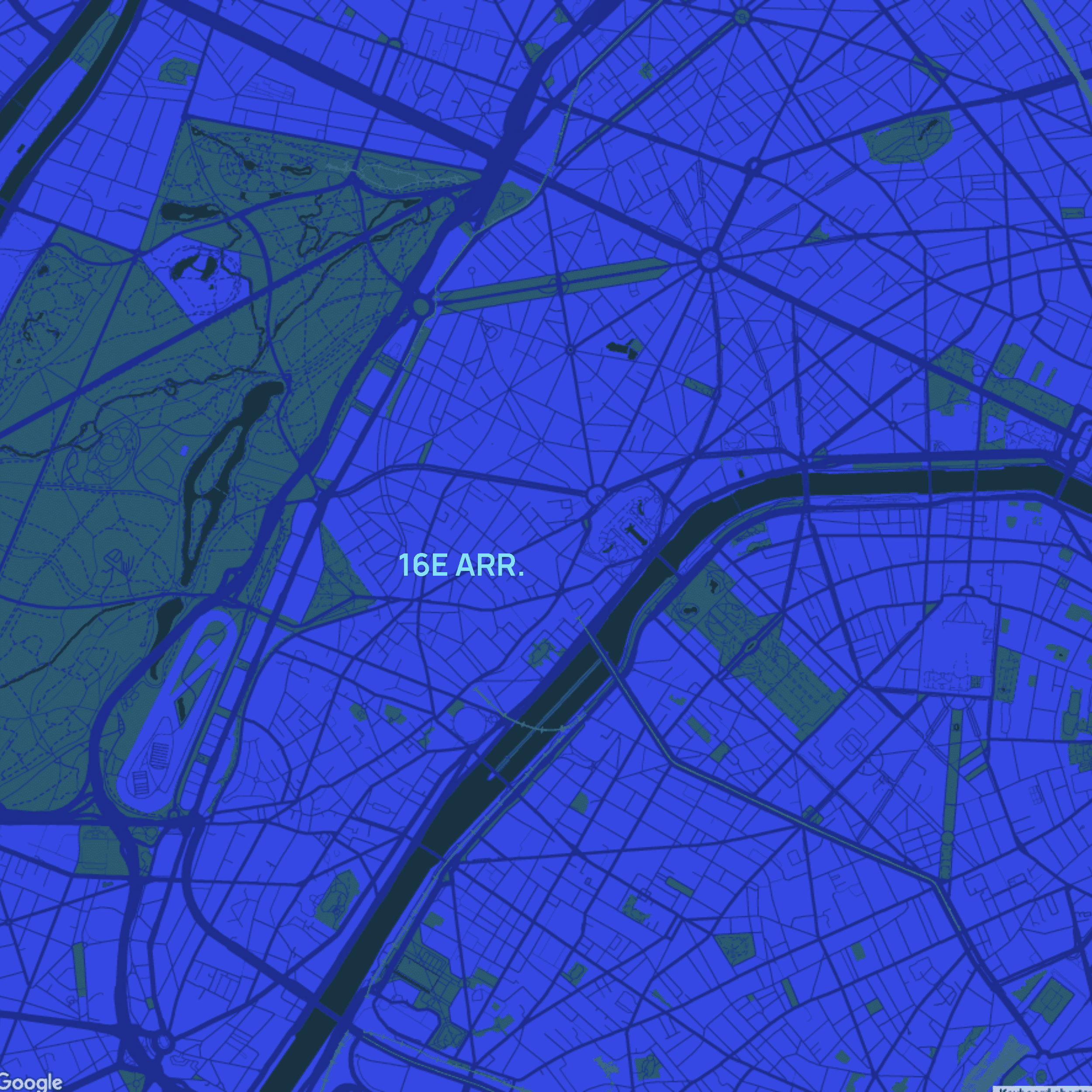 carte Urgences vétérinaires Paris 16e (75016)