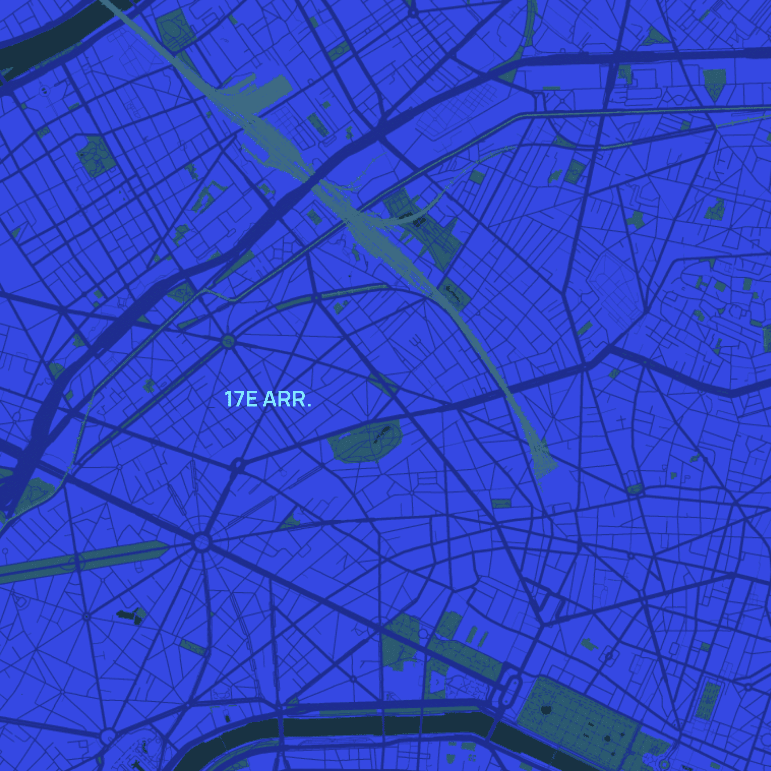 carte Urgences vétérinaires Paris 17e (75017)