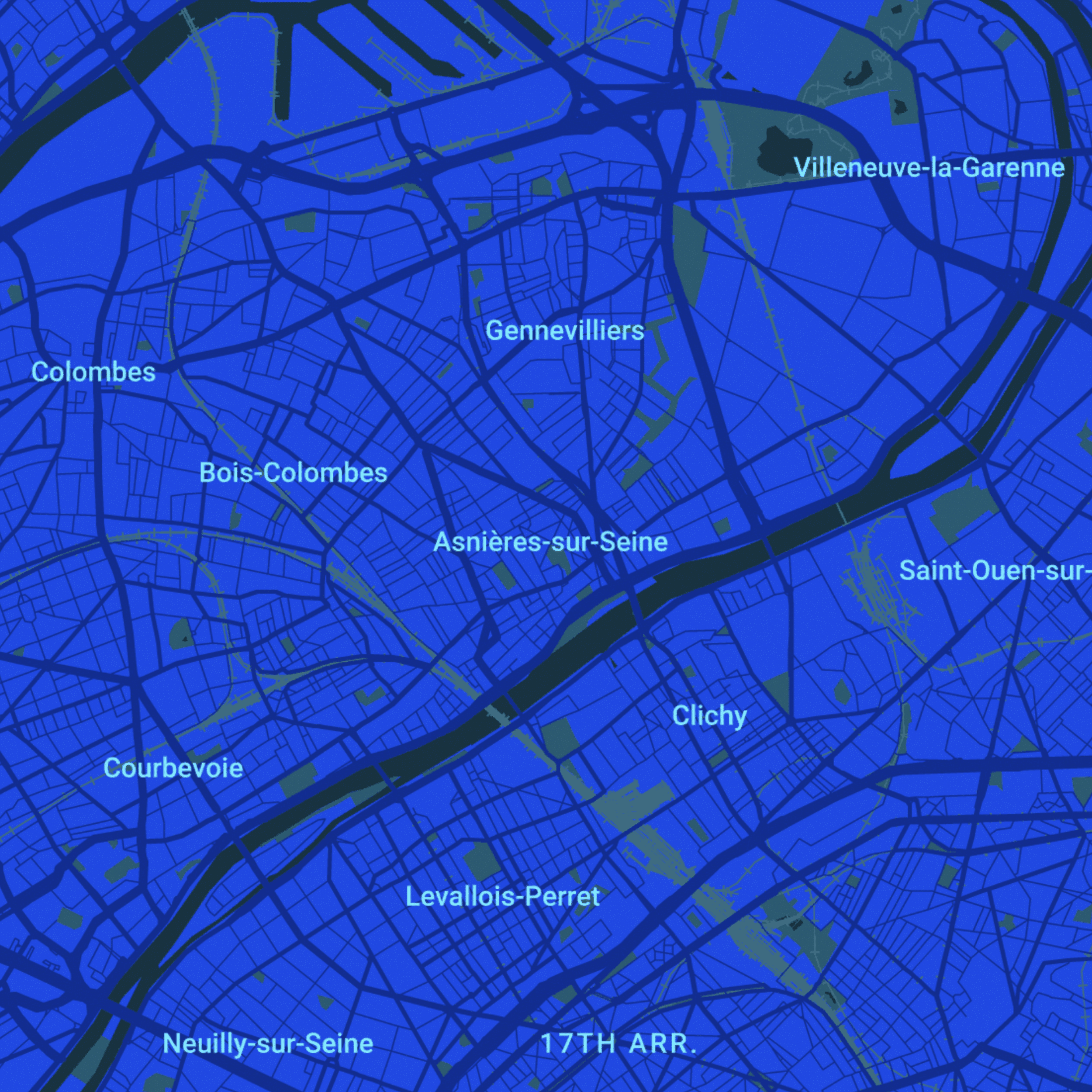 carte Urgences vétérinaires Asnières-sur-Seine (92600)