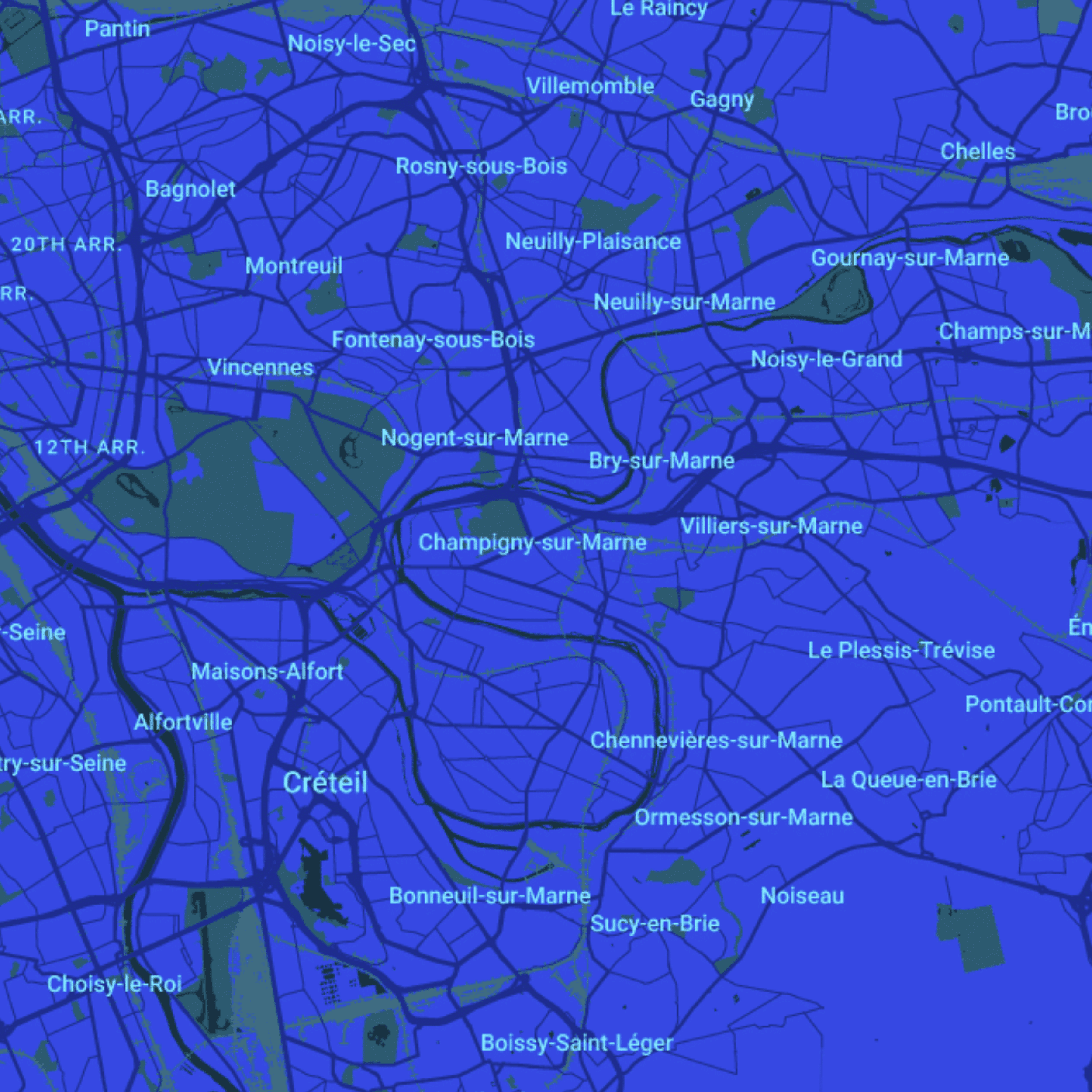 carte Urgences vétérinaires Champigny-sur-Marne (94500)