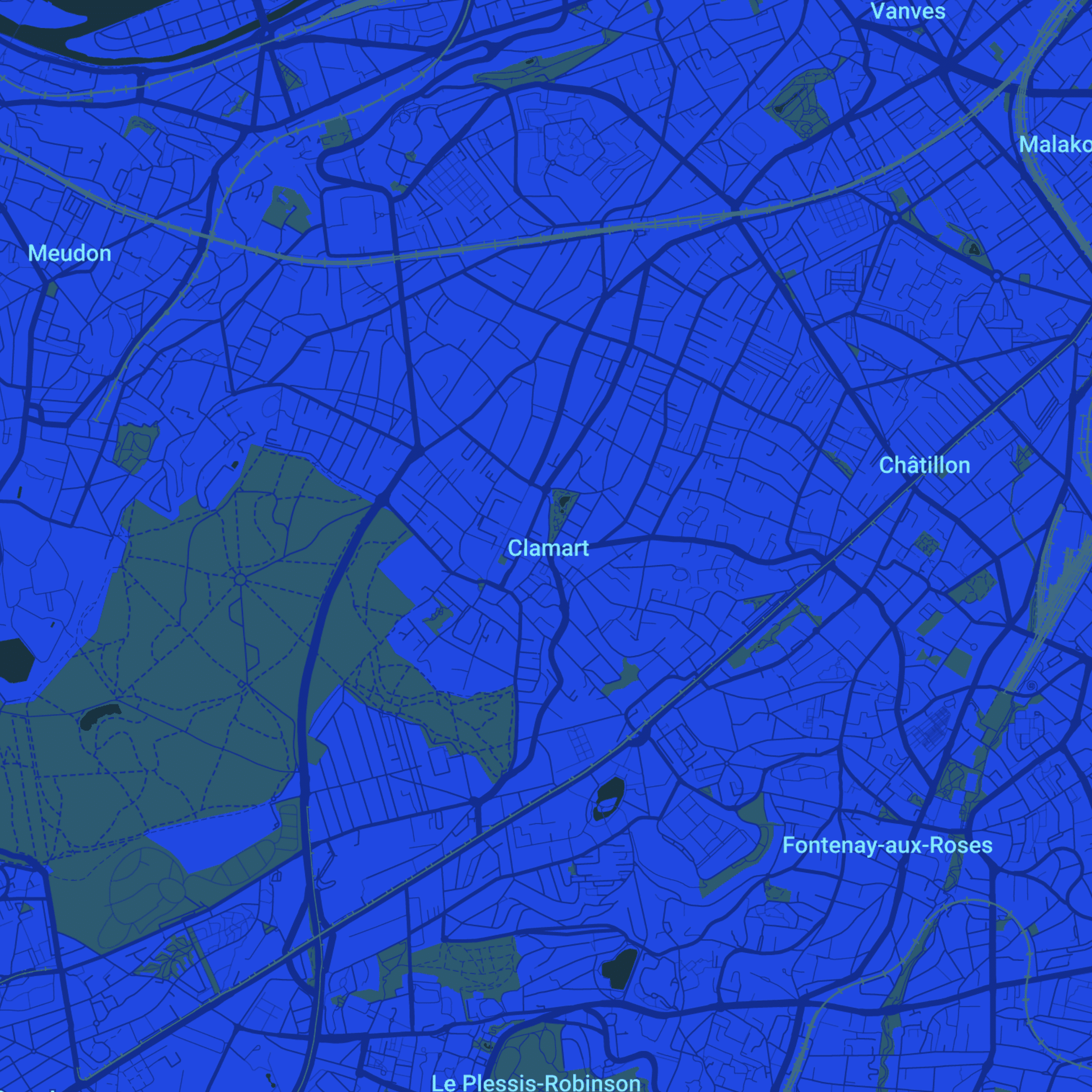 carte Urgences vétérinaires Clamart (92140)