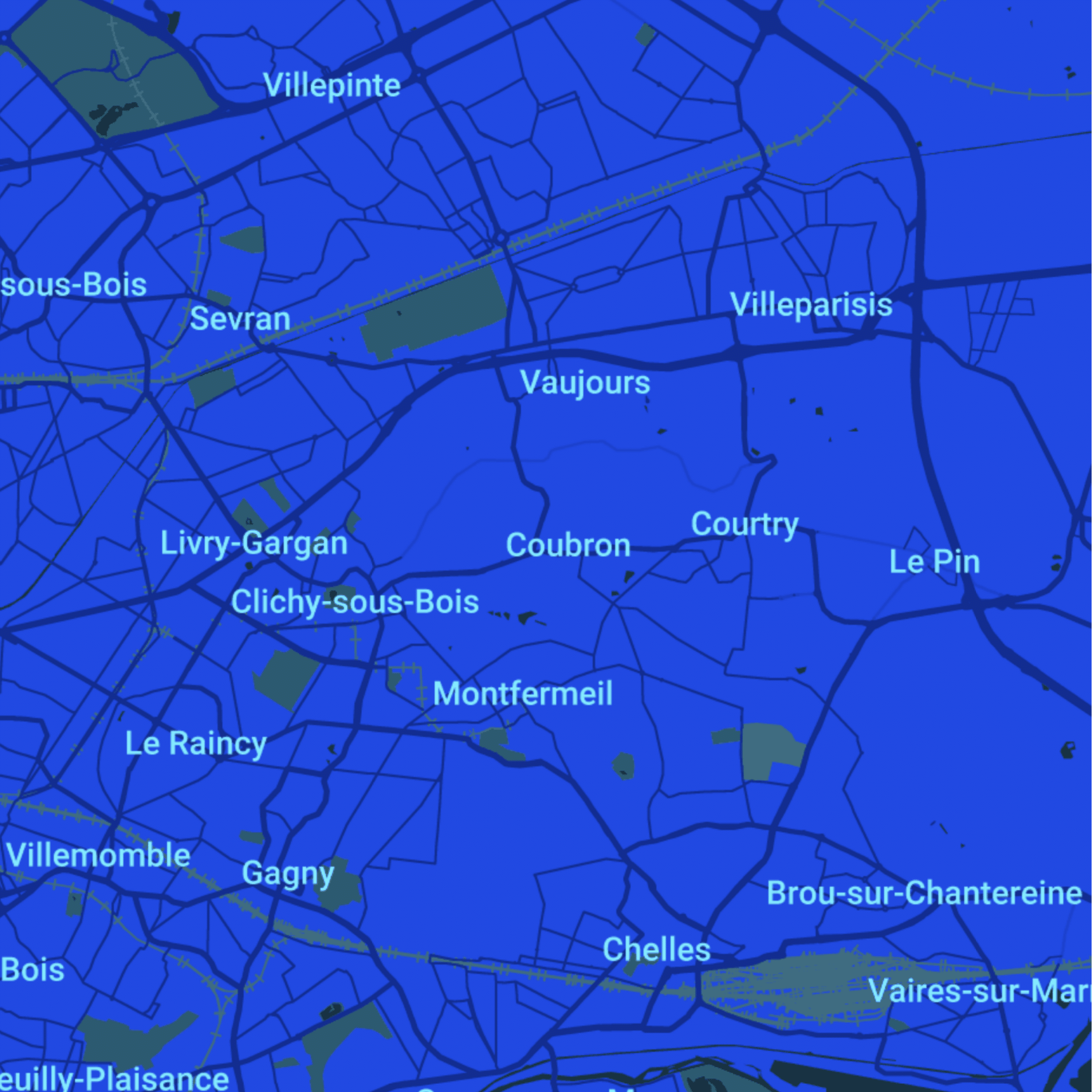 carte Urgences vétérinaires Coubron (93470)