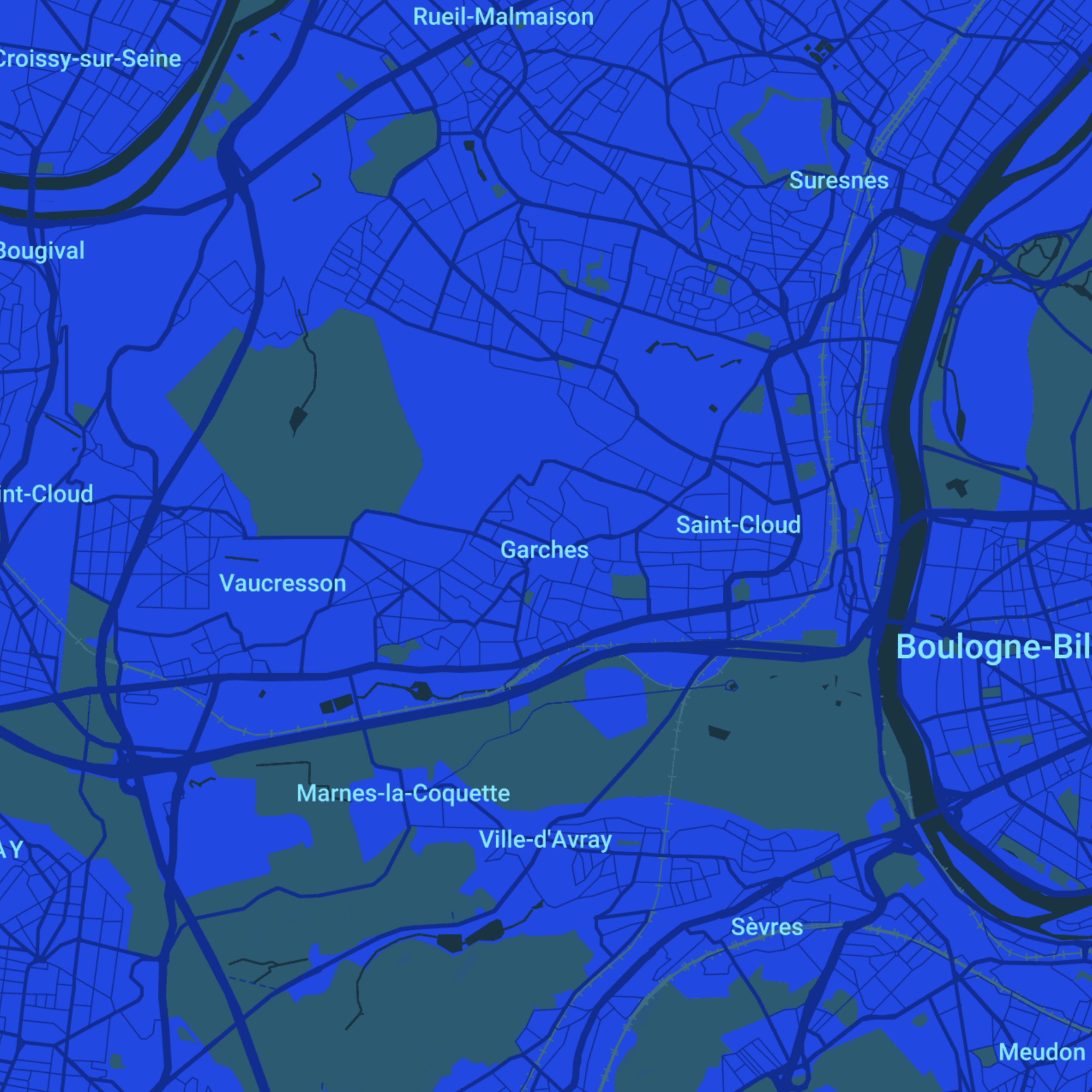 carte Urgences vétérinaires Garches (92380)