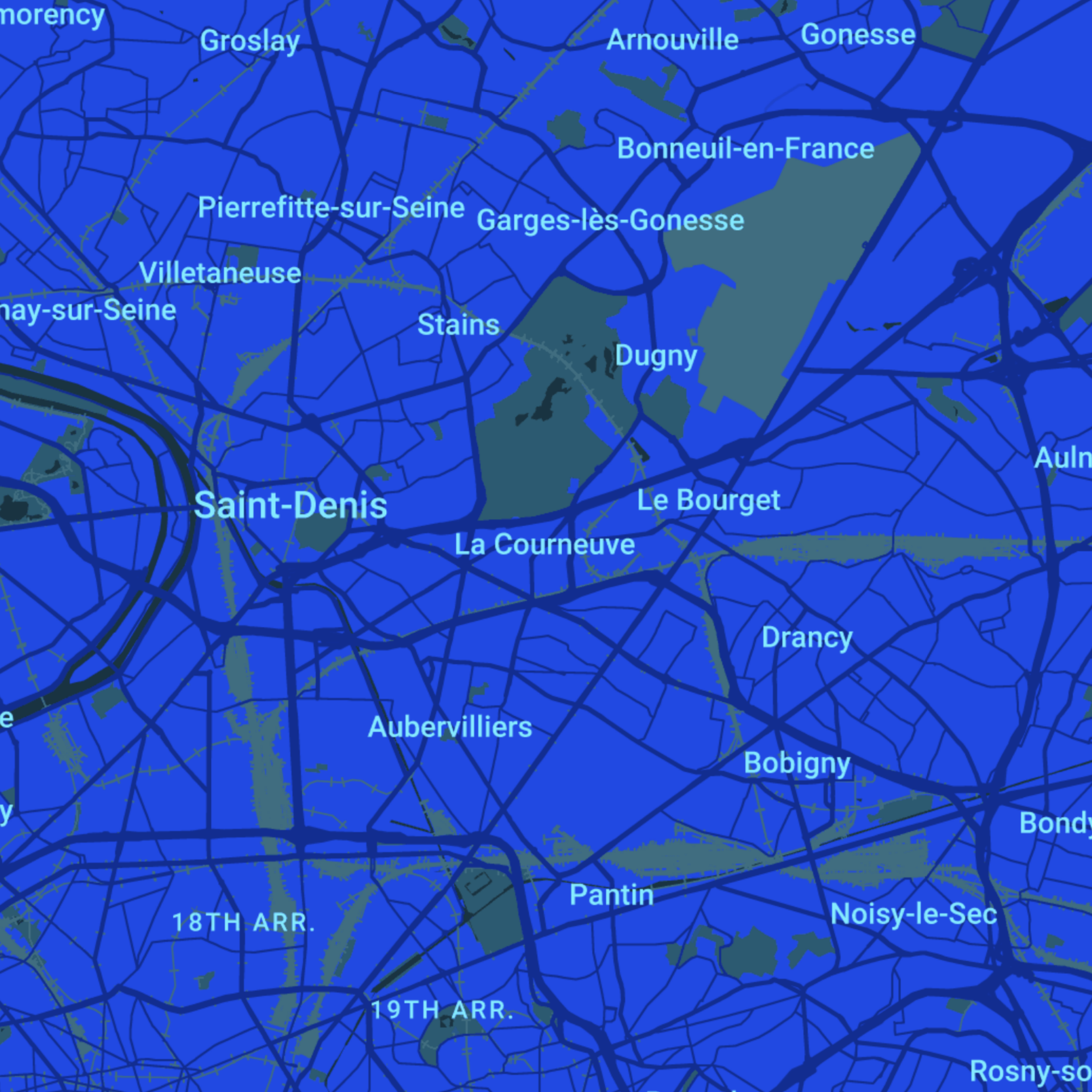 carte Urgences vétérinaires La Courneuve (93120)