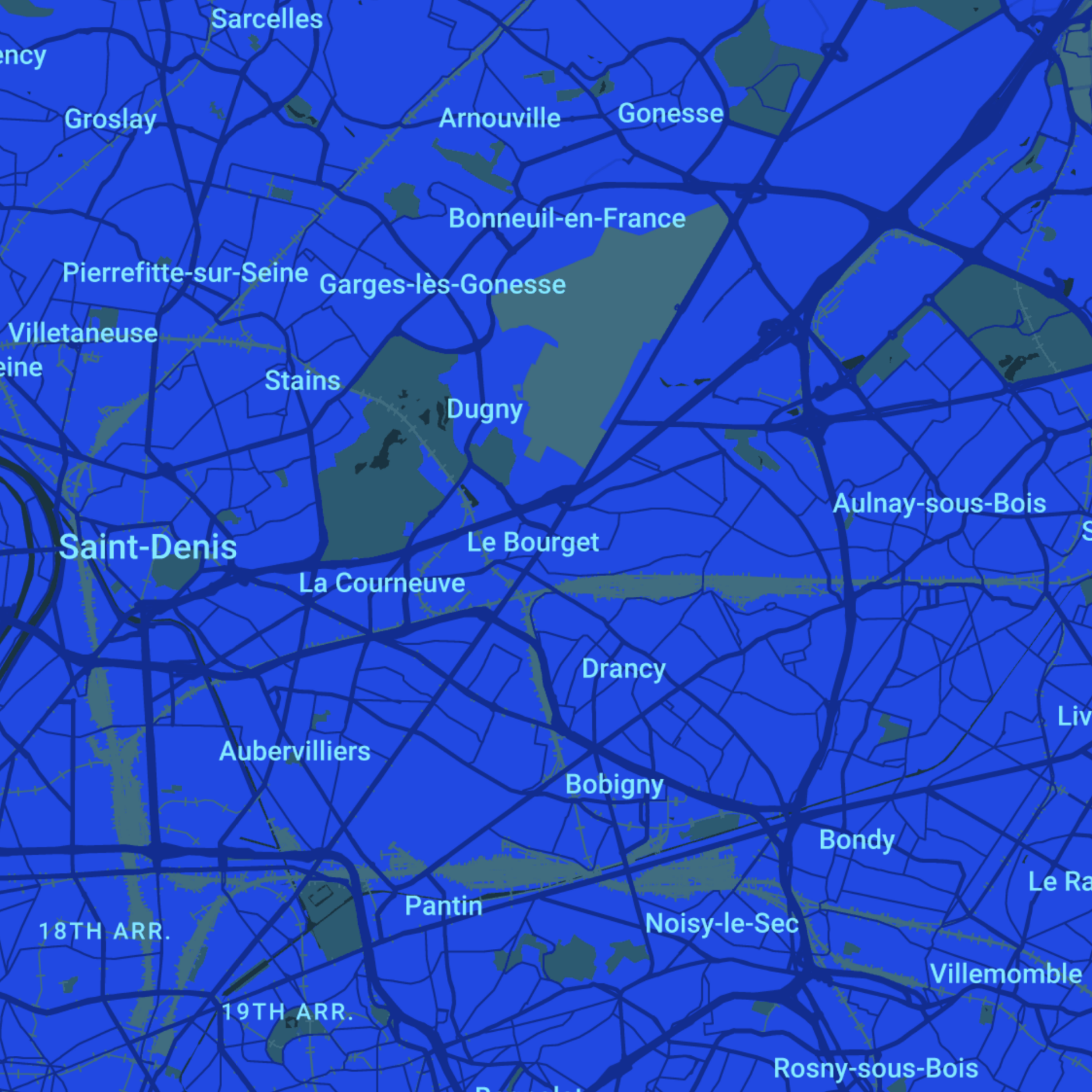 carte Urgences vétérinaires Le Bourget (93350)