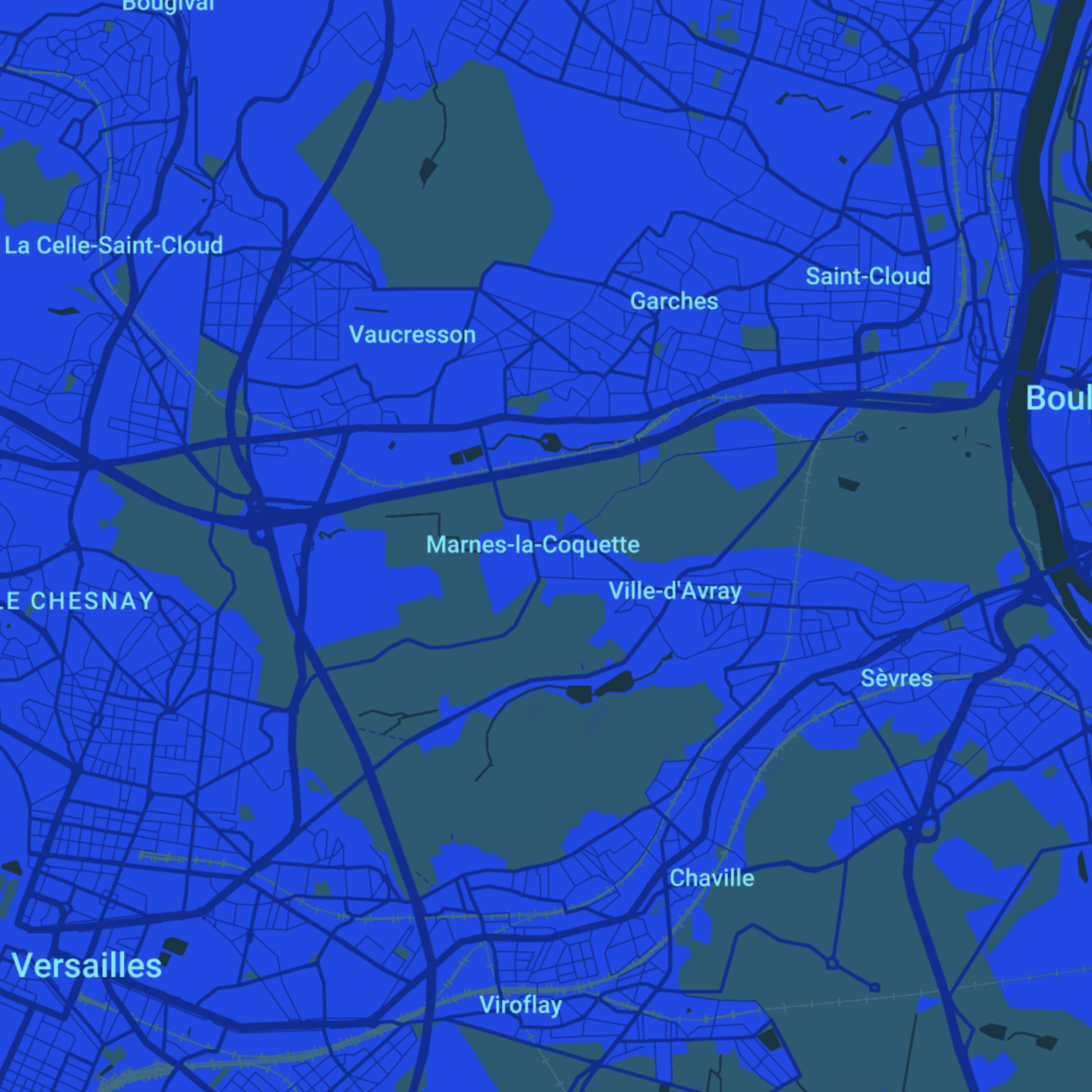 carte Urgences vétérinaires Marnes-la-Coquette (92430)