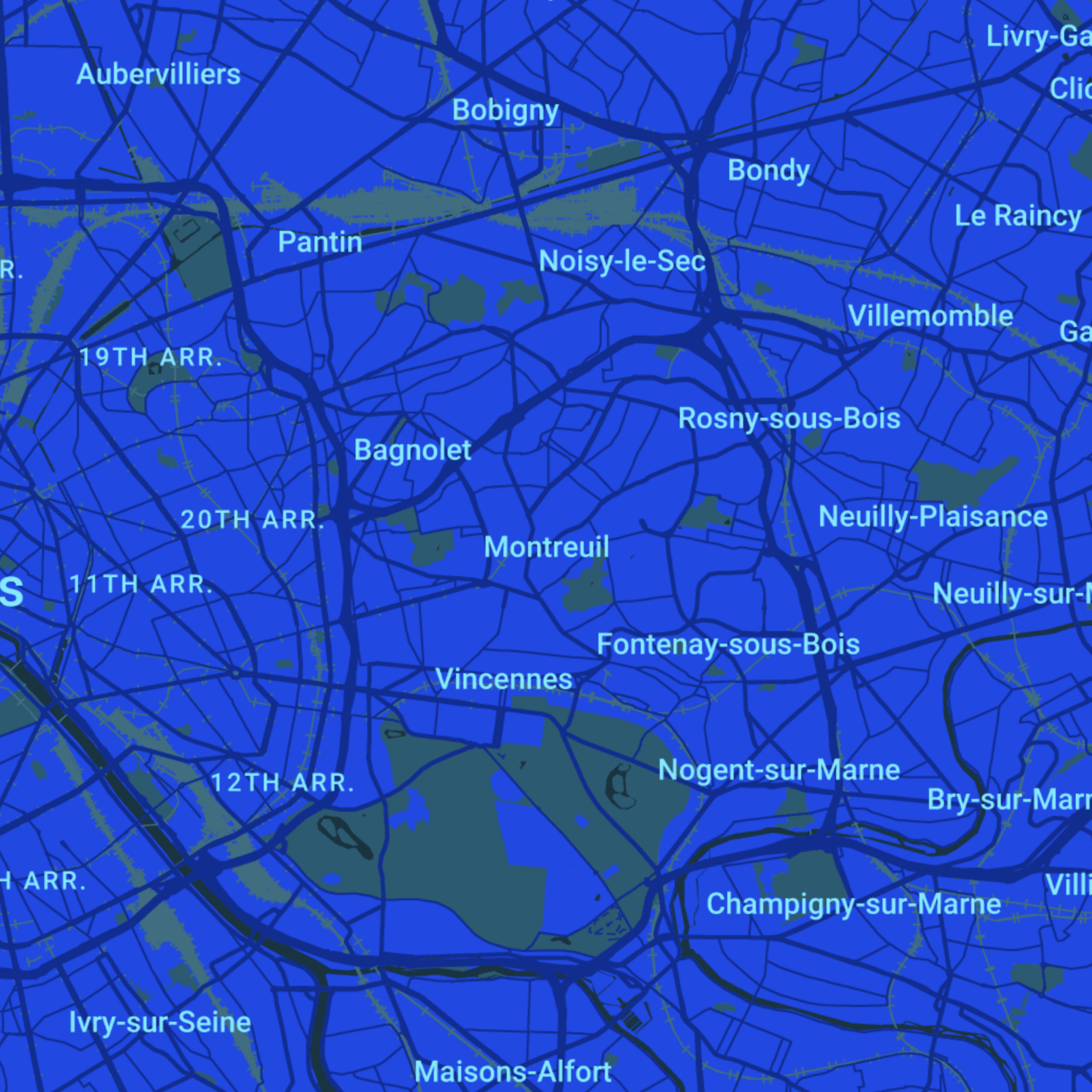 carte Urgences vétérinaires Montreuil (93100)