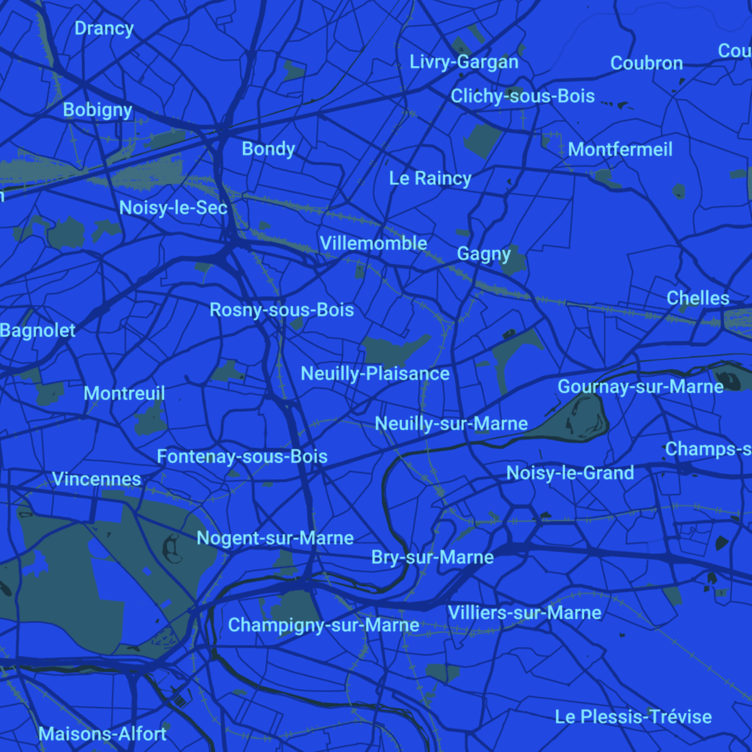 carte Urgences vétérinaires Neuilly-Plaisance (93360)