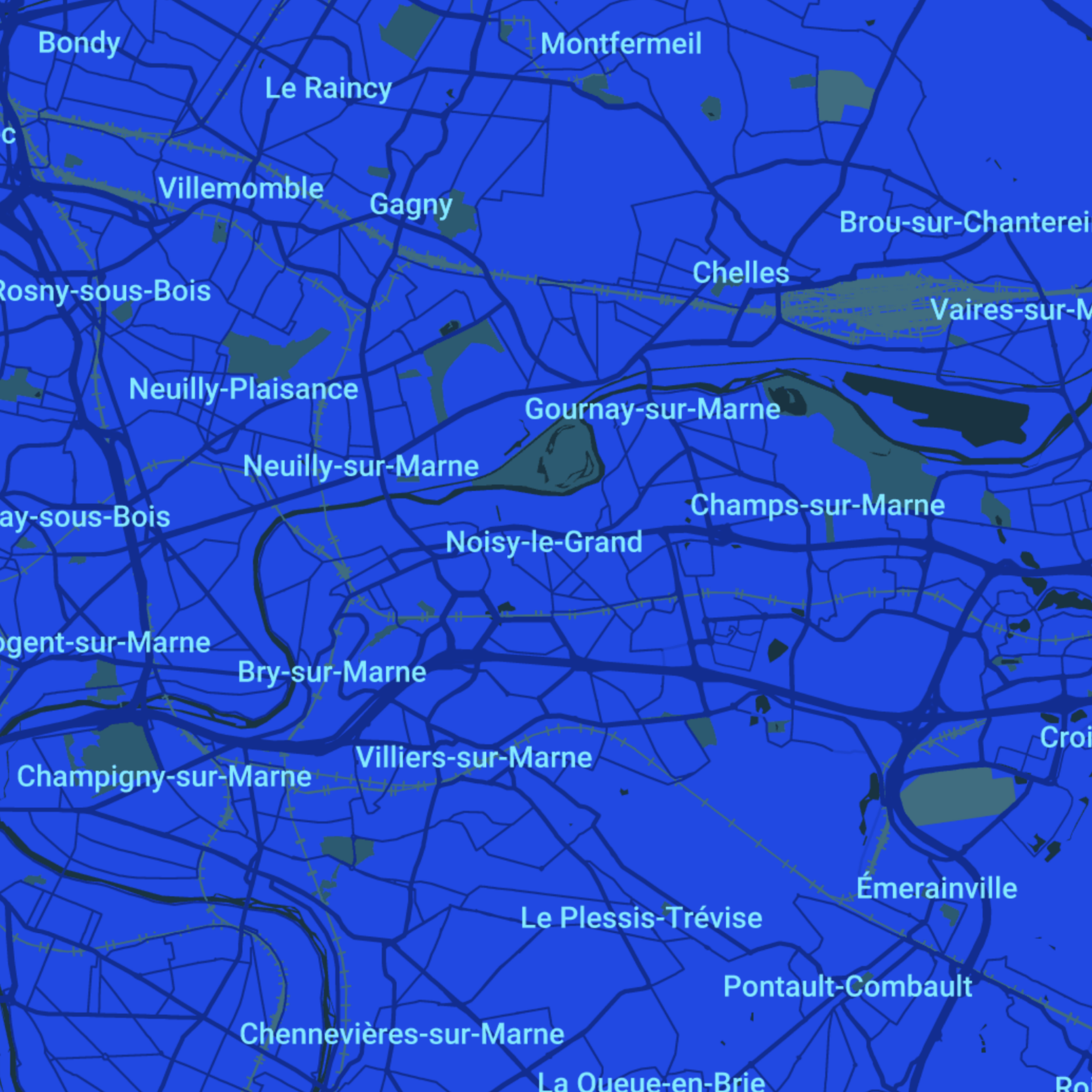 carte  Urgences vétérinaires Noisy-le-Grand (93160)