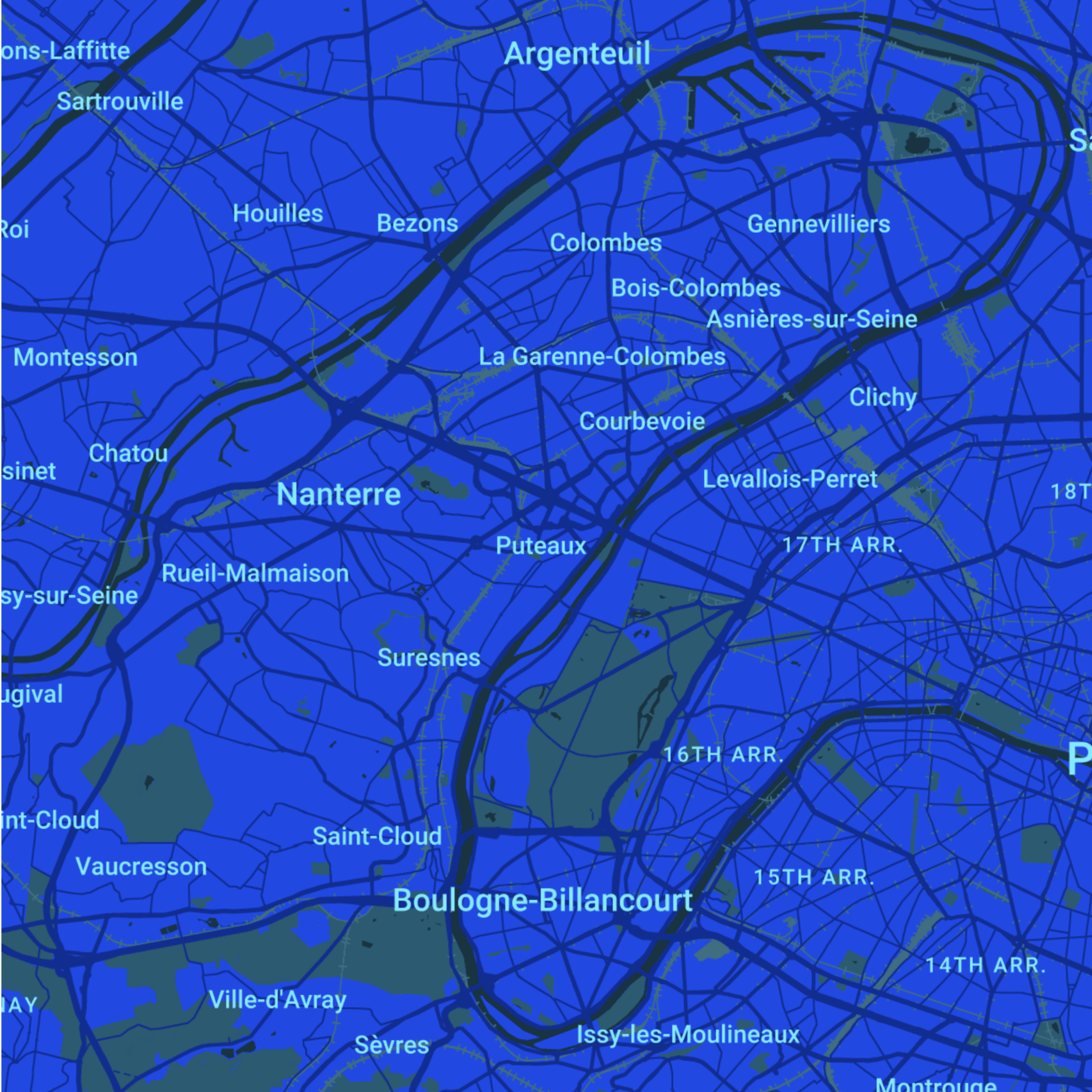 carte Urgences vétérinaires Puteaux (92800)