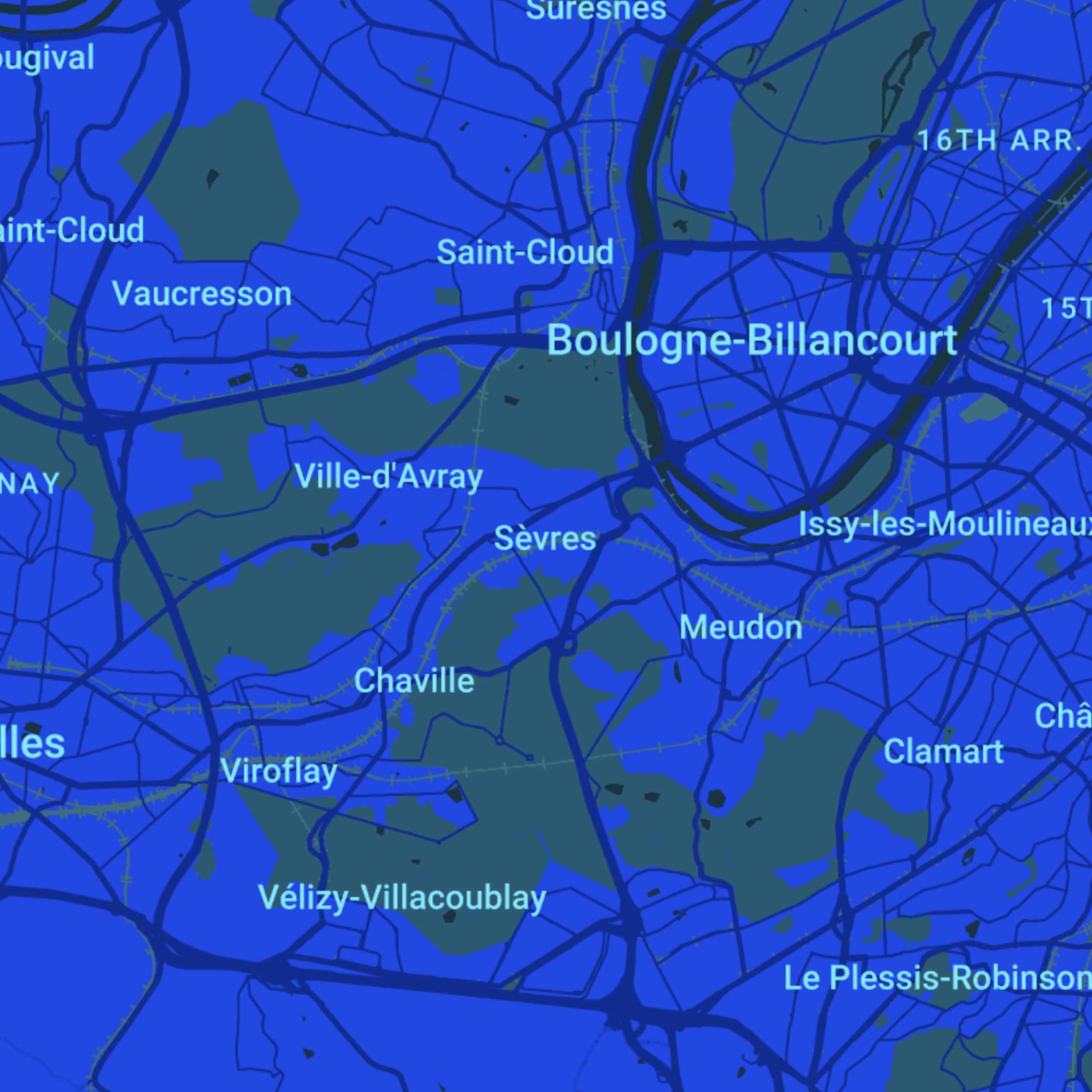 carte Urgences vétérinaires Sèvres (92310)