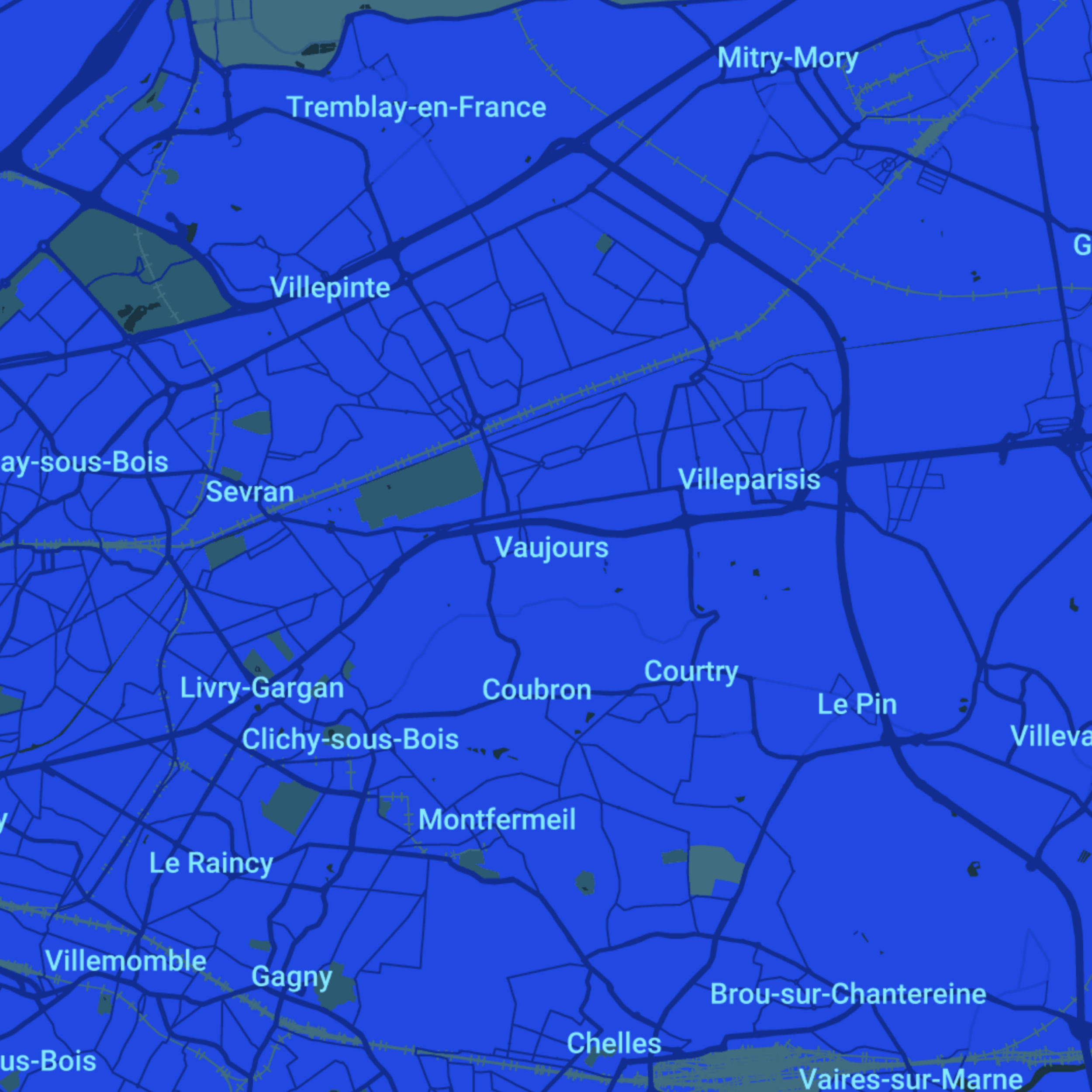 carte Urgences vétérinaires Vaujours (93410)