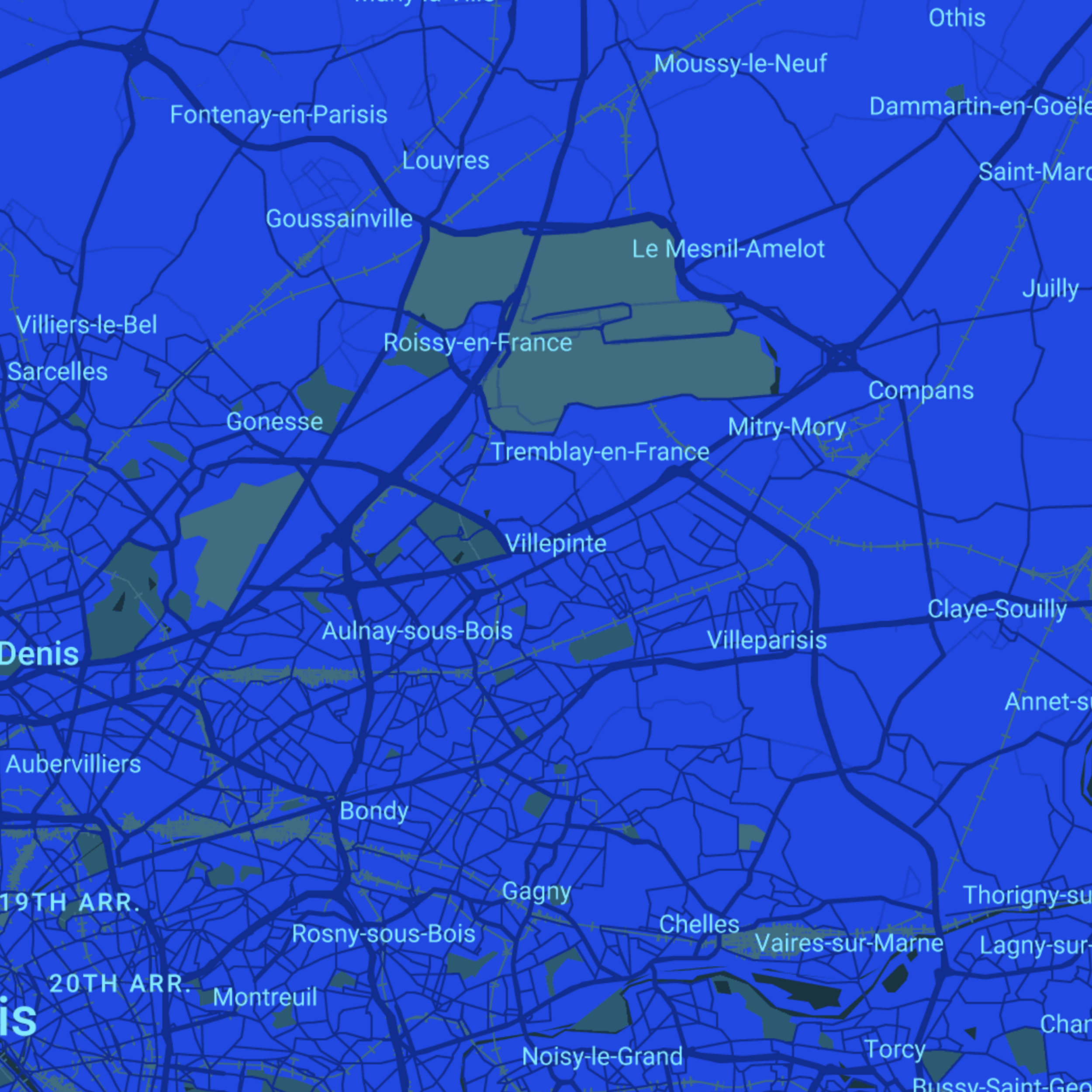 carte Urgences vétérinaires Villepinte (93420)