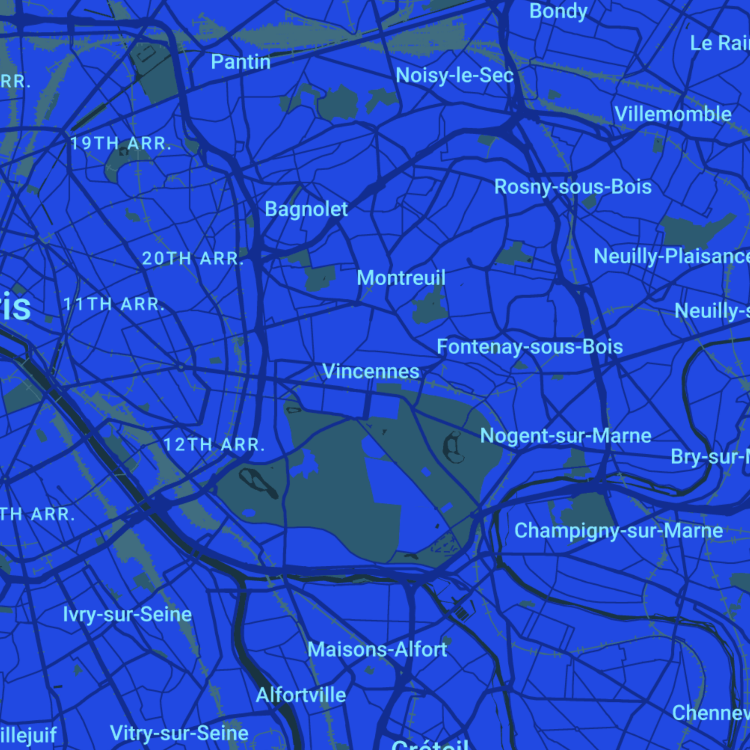 carte Urgences vétérinaires Vincennes (94300)