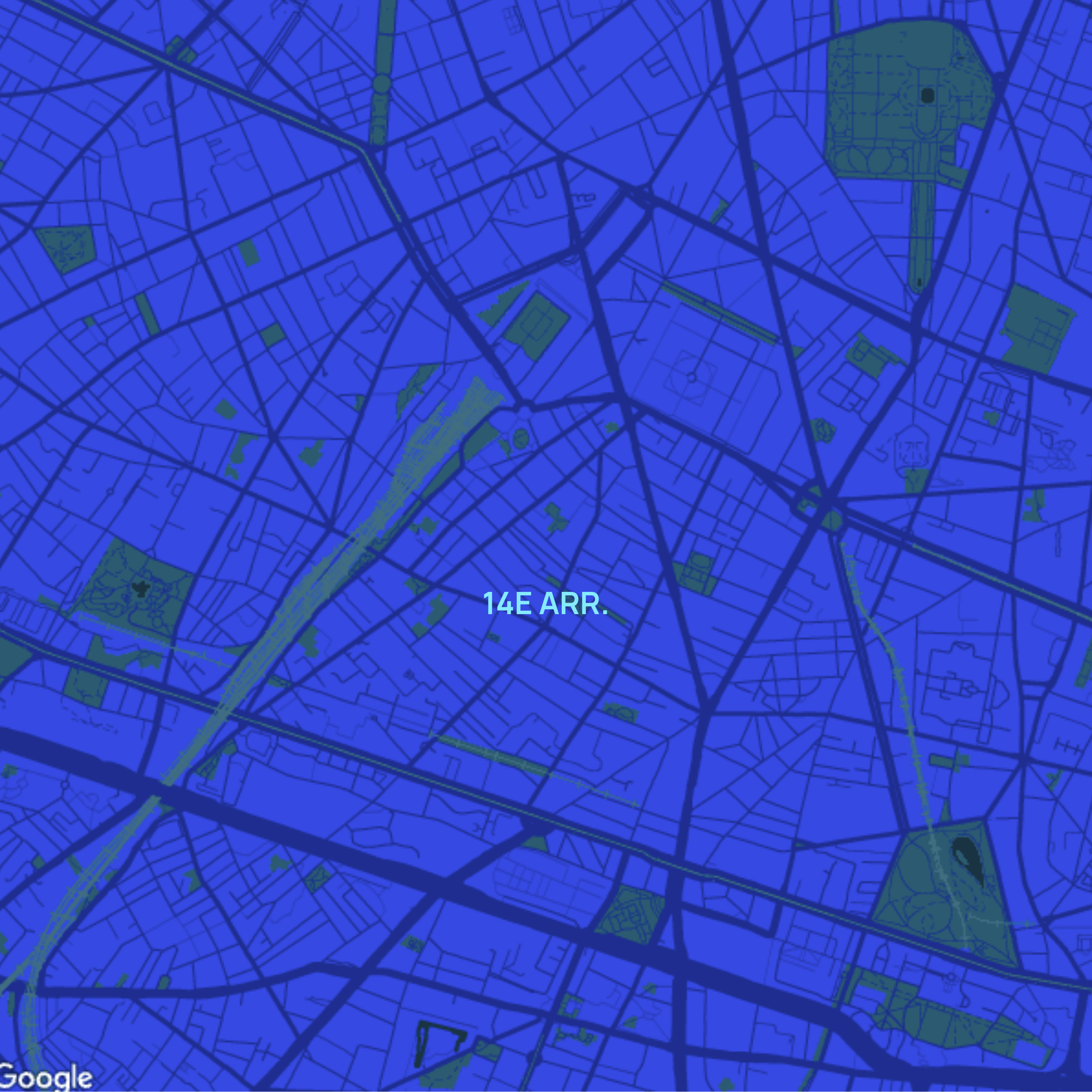 carte Urgences vétérinaires Paris 14e (75014)