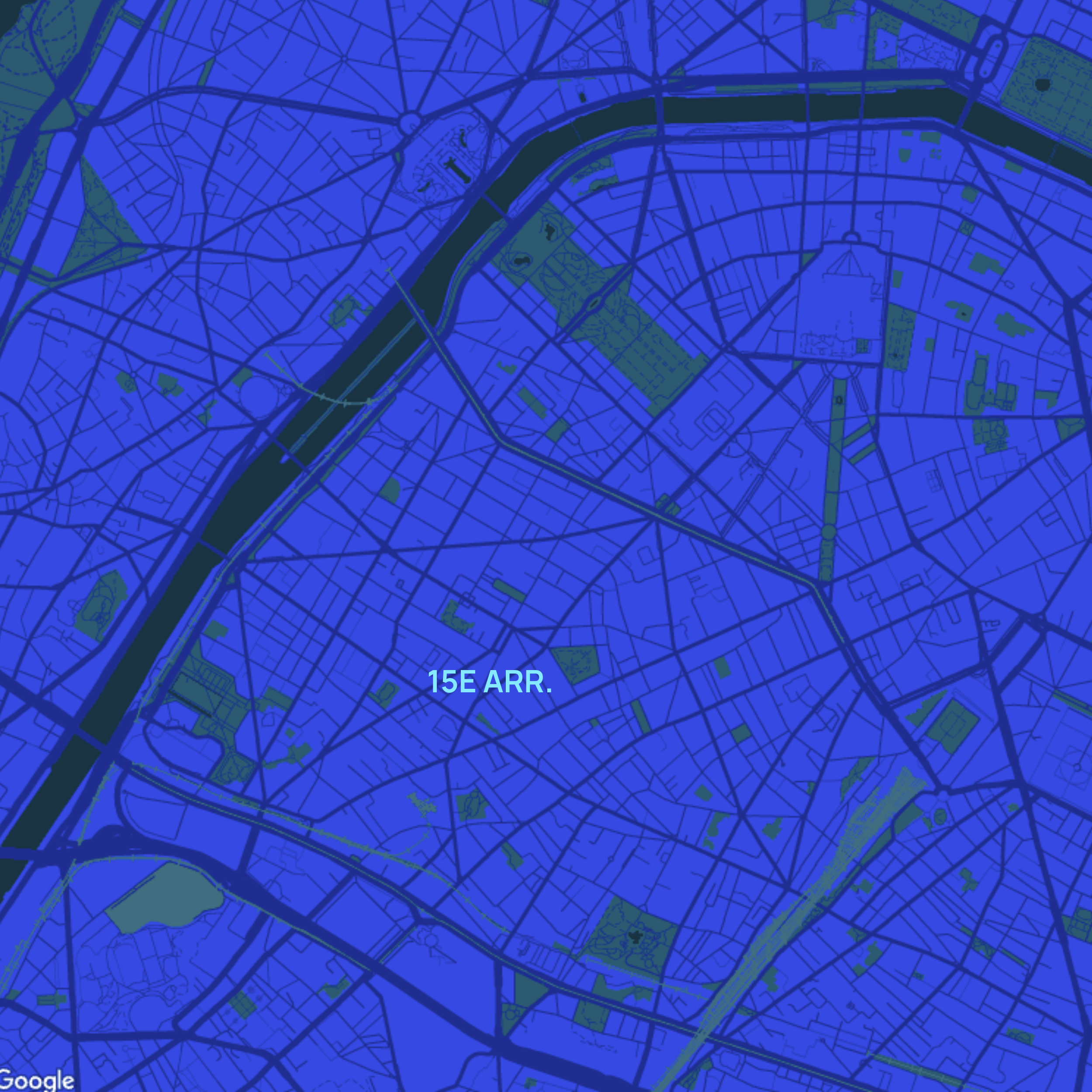 carte Urgences vétérinaires Paris 15e (75015)