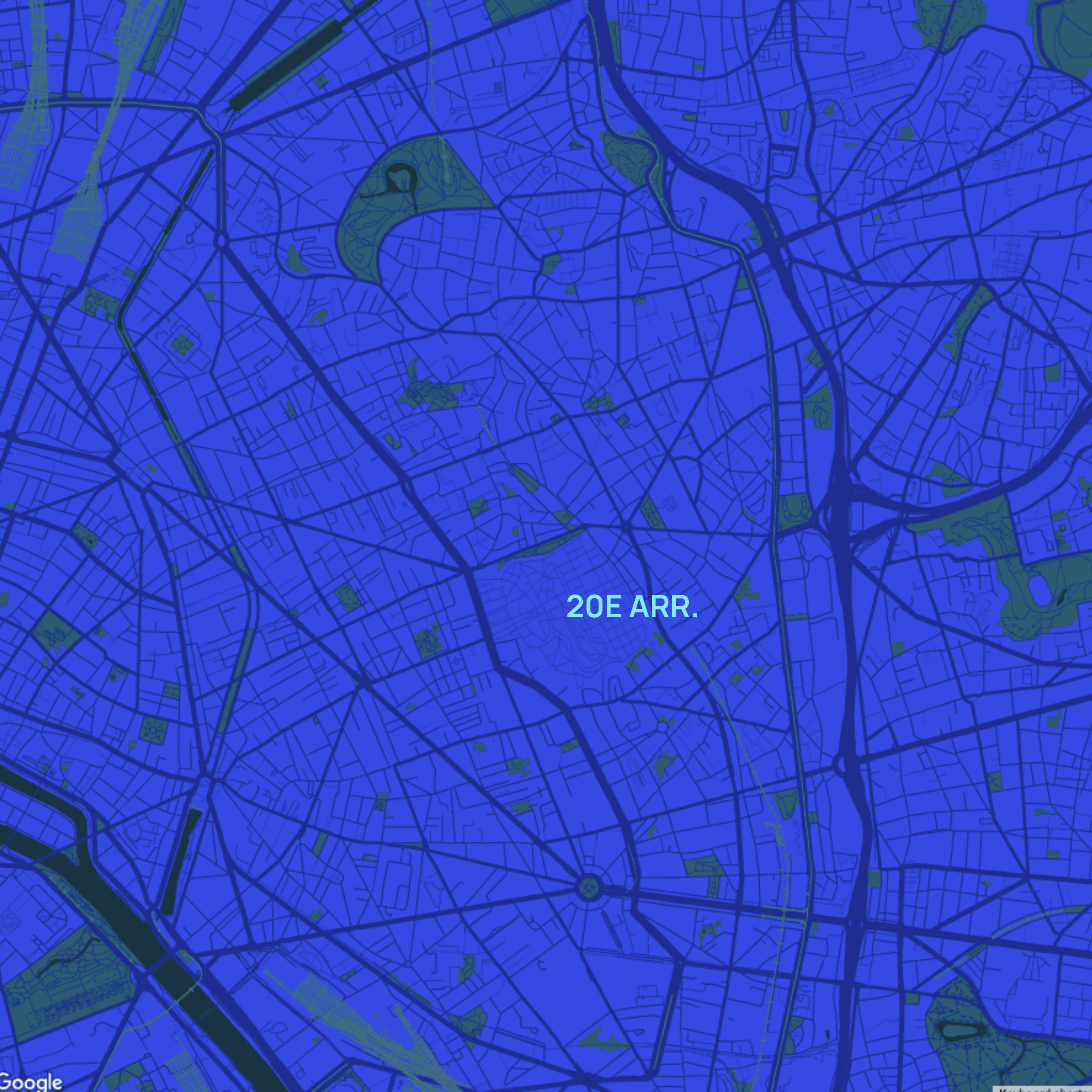 carte Urgences vétérinaires Paris 20e (75020)