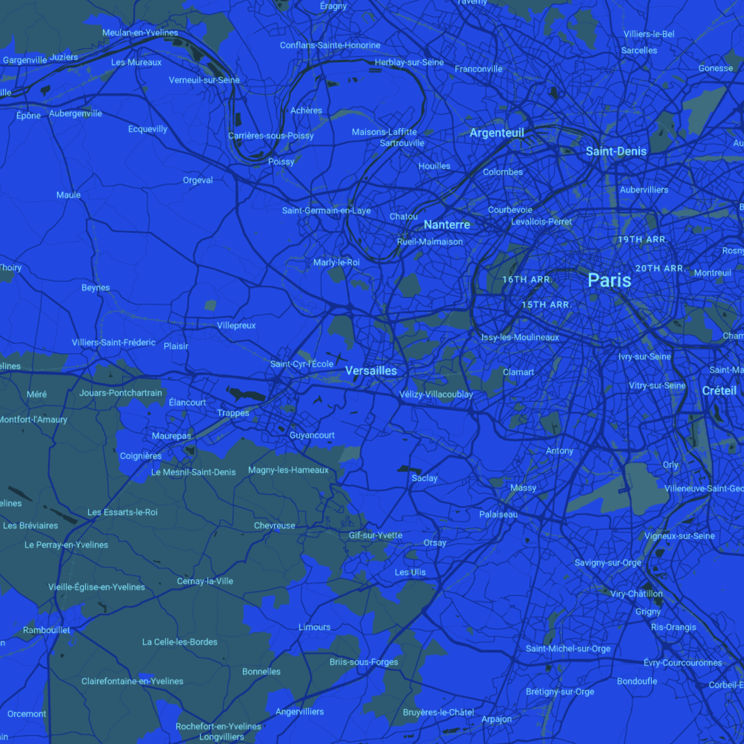 carte Urgences vétérinaires Versailles (78000)