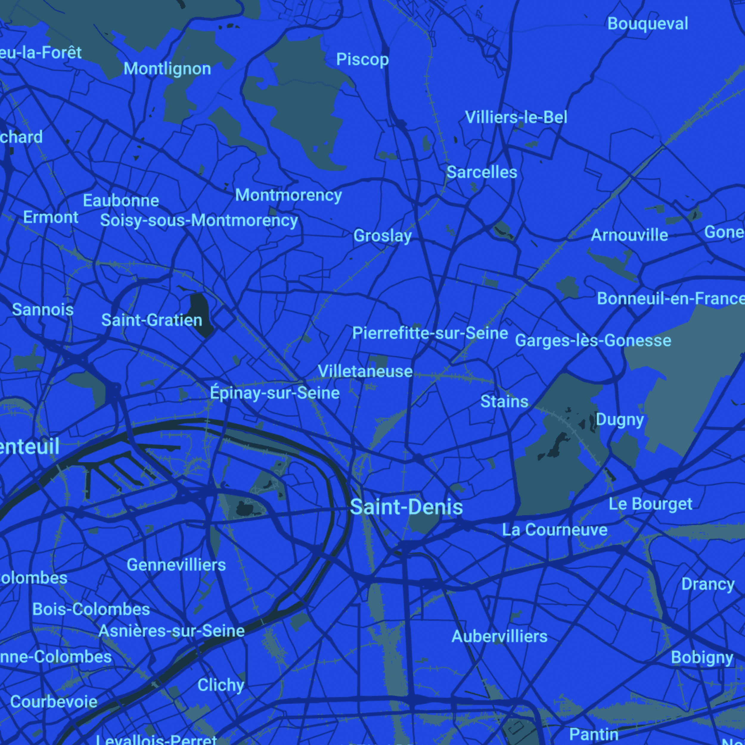 carte Urgences vétérinaires Villetaneuse (93430)