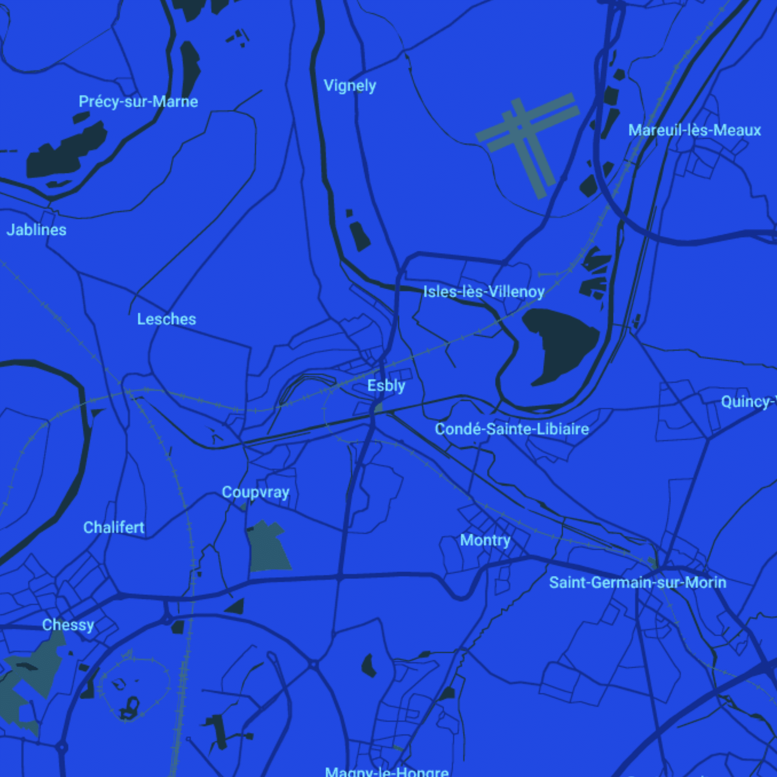 carte Urgences vétérinaires Esbly (77450)