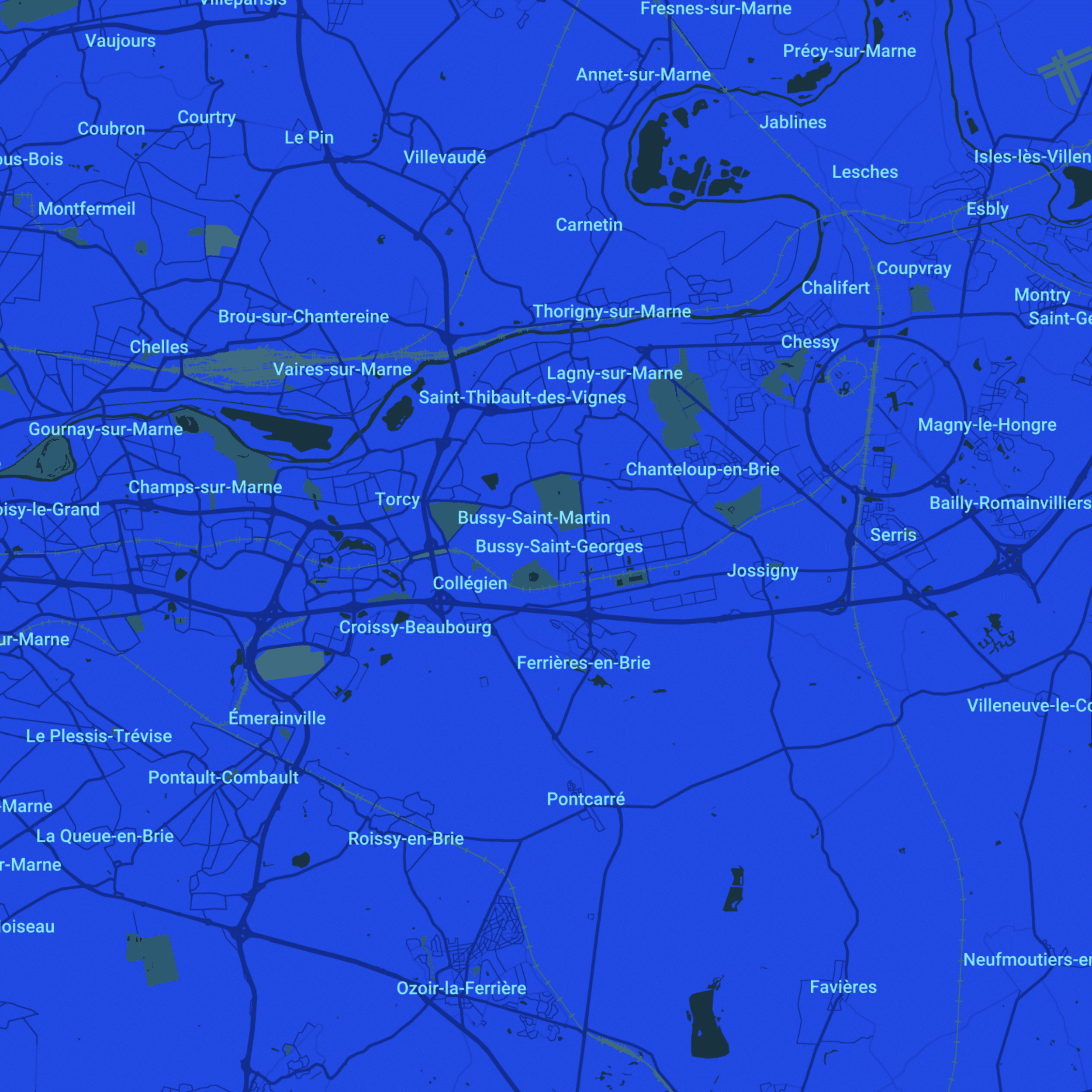 carte Urgences vétérinaires Bussy-Saint-Georges (77600)