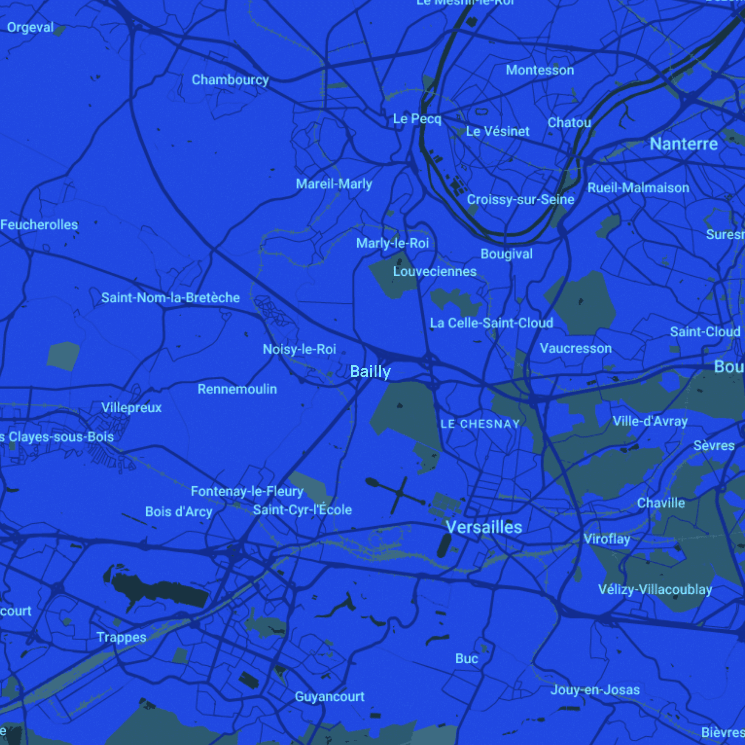 carte Urgences vétérinaires Bailly (78870)