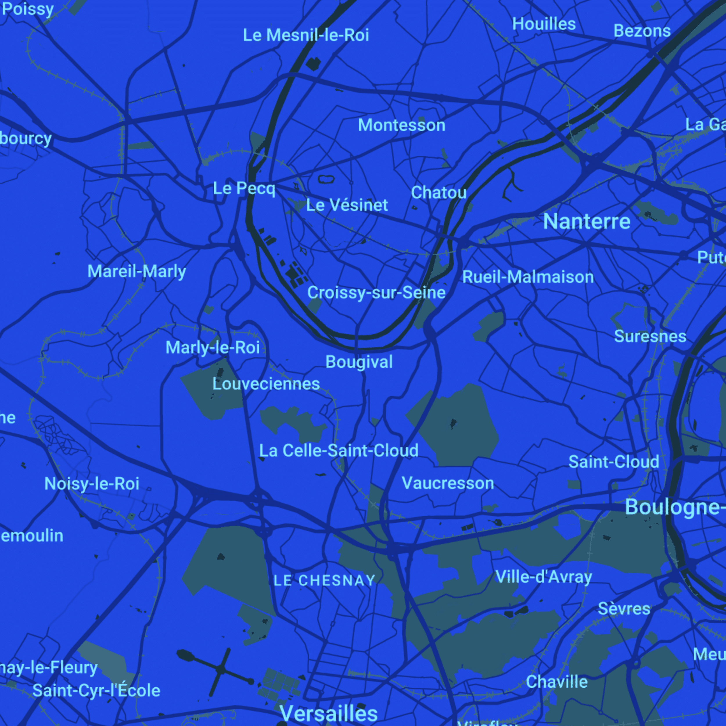 carte Urgences vétérinaires Bougival (78380)