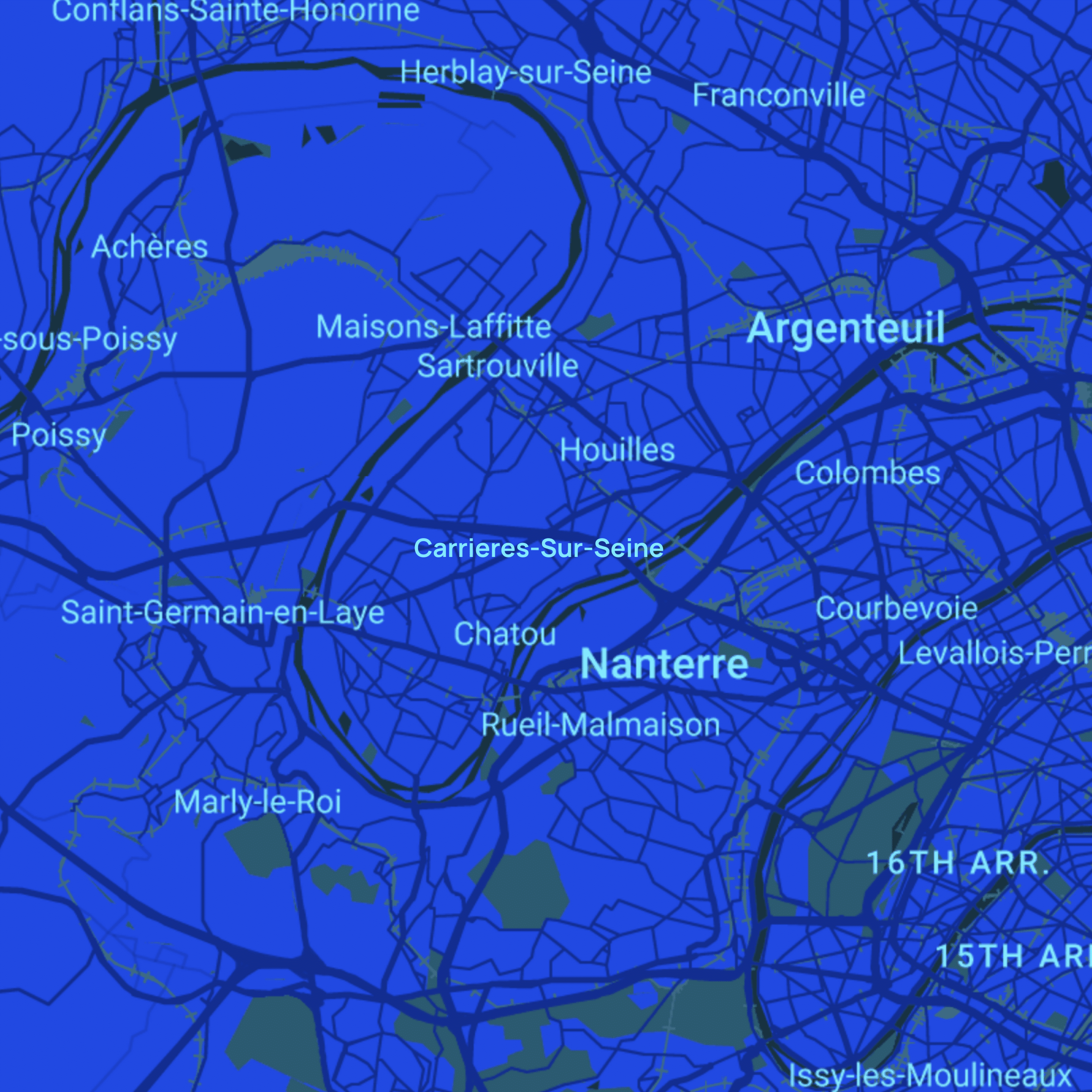 carte Urgences vétérinaires Carrières-sous-Poissy (78955)