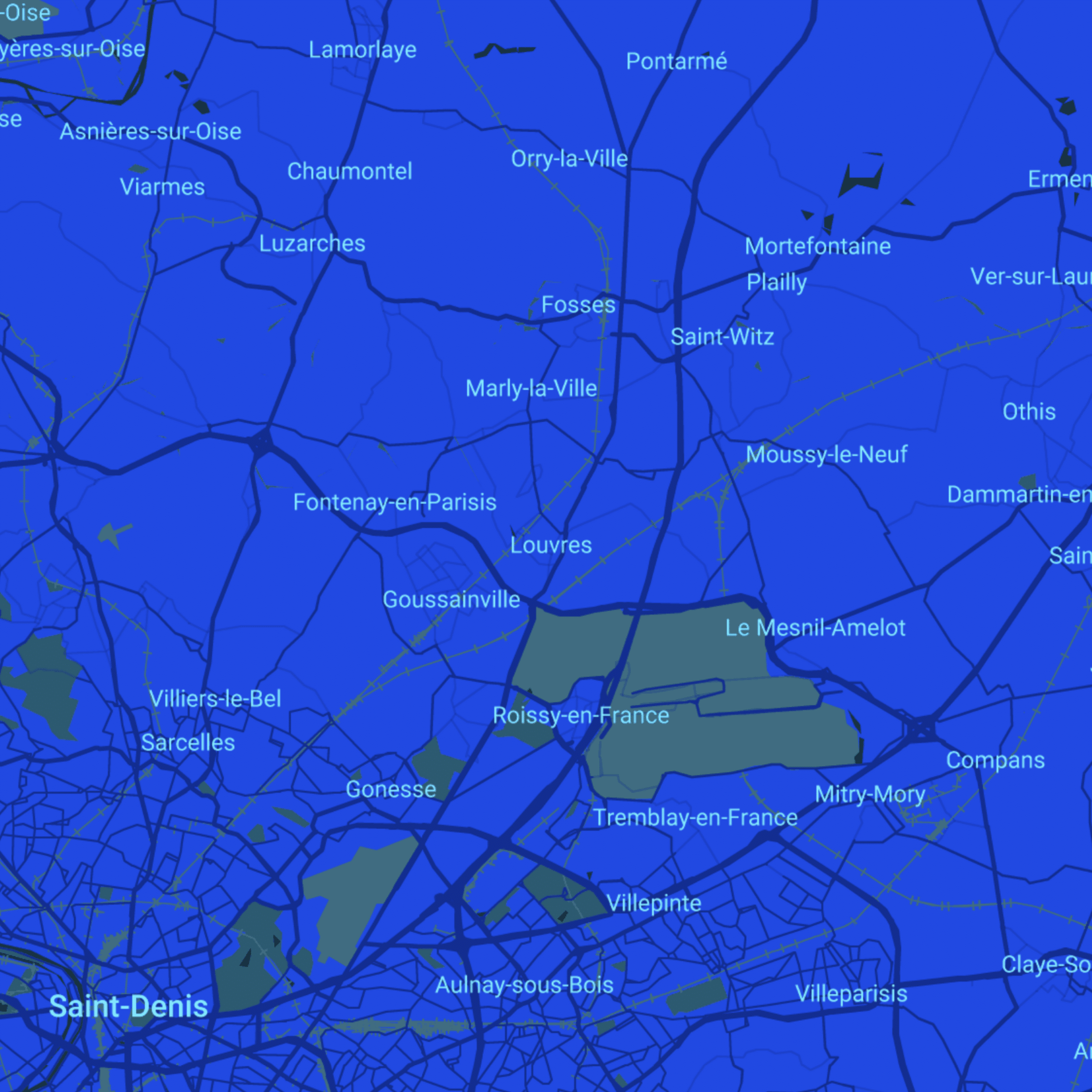 carte Urgences vétérinaires Louvres (95380)