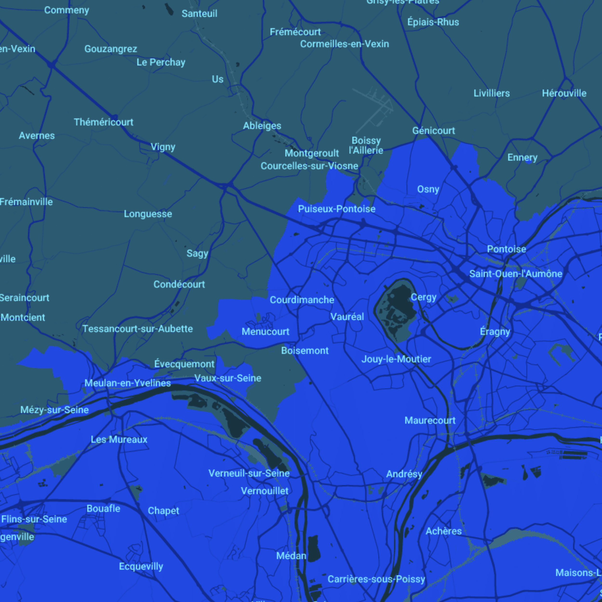 carte Urgences vétérinaires Courdimanche (95800)