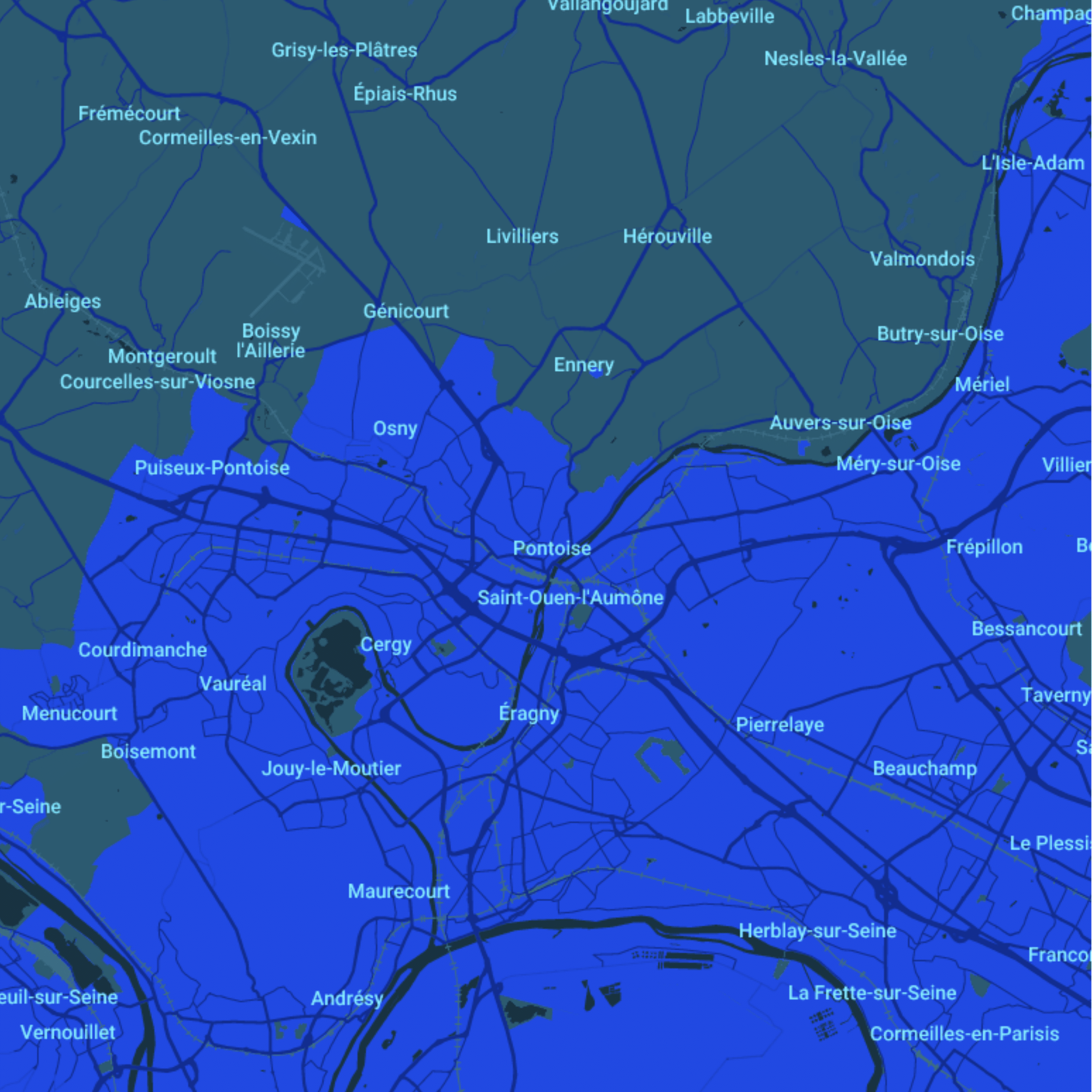 carte Urgences vétérinaires Cergy-Pontoise (95000)